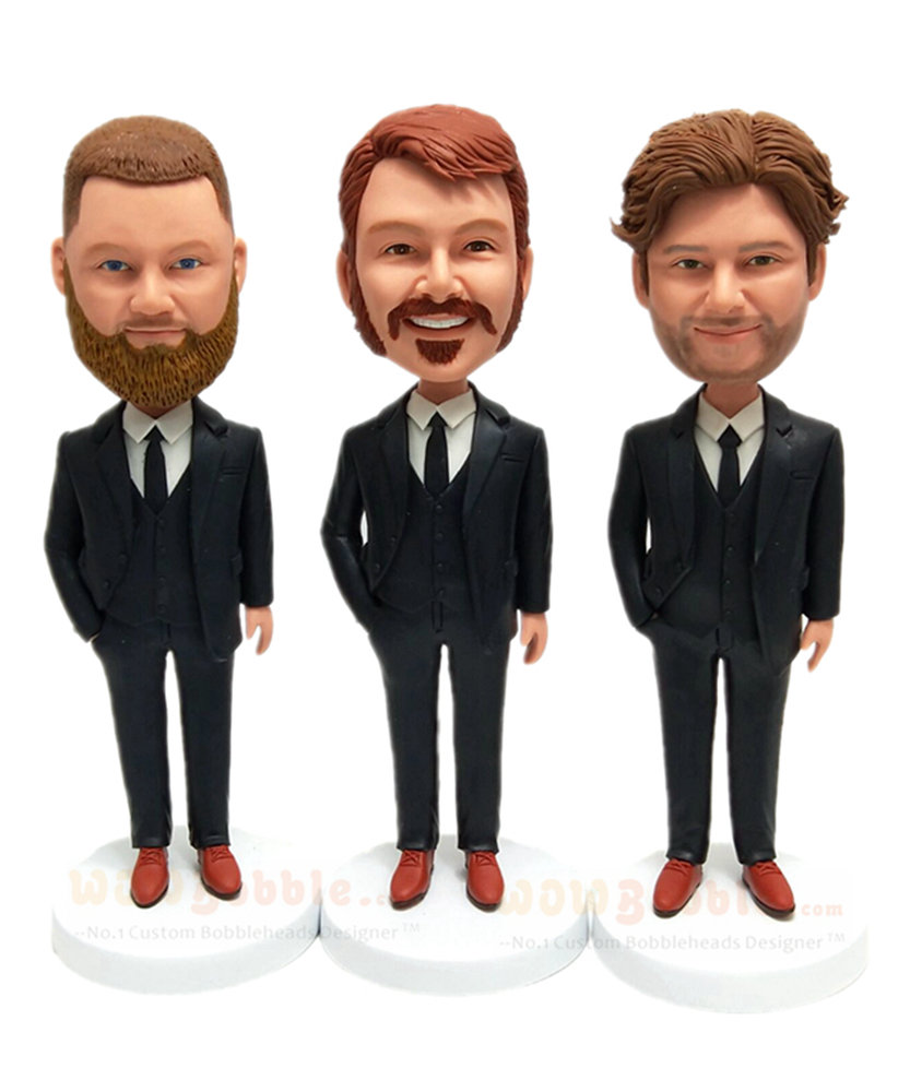 Custom bobble heads for groomsmen dolls for best man 1-10 sets
